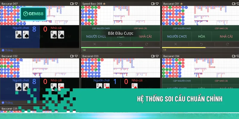 Casino SA Gaming – Hệ Thống Sảnh Cược Chuyên Nghiệp Tại Gem88 1 Hệ thống Roadmaps tại sảnh Casino SA Gaming hiển thị lịch sử và chuỗi cầu rõ ràng, giúp người chơi nhanh chóng chọn bàn phù hợp